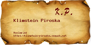 Klimstein Piroska névjegykártya