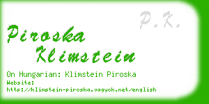 piroska klimstein business card